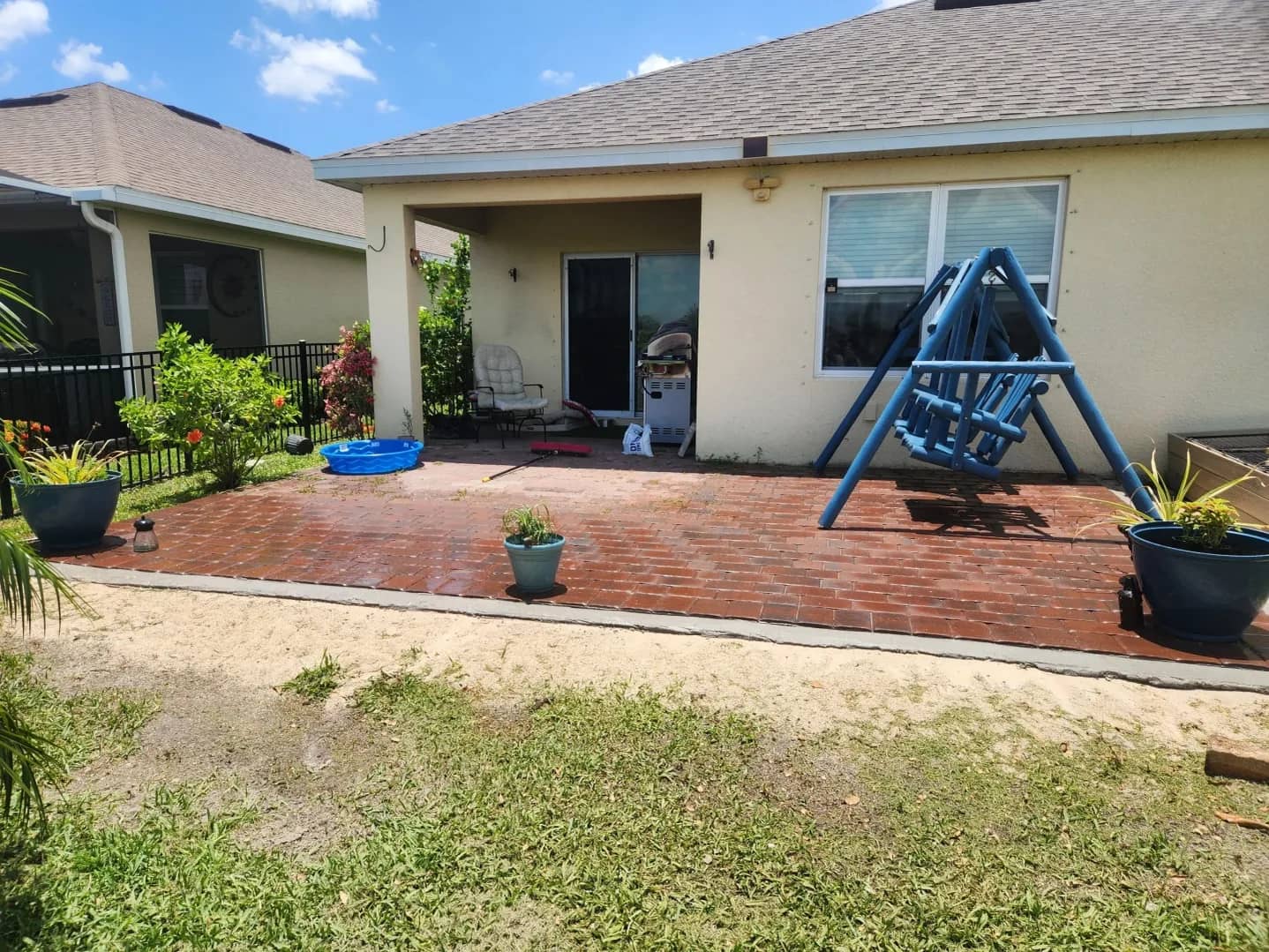 Restored brick patio