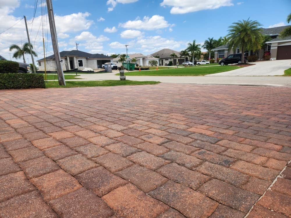 Wide brick driveway apron · Cape Coral