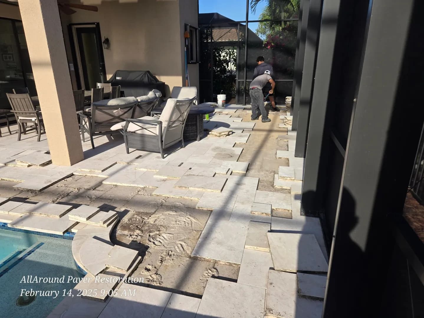 Paver process — Repair & re-sand